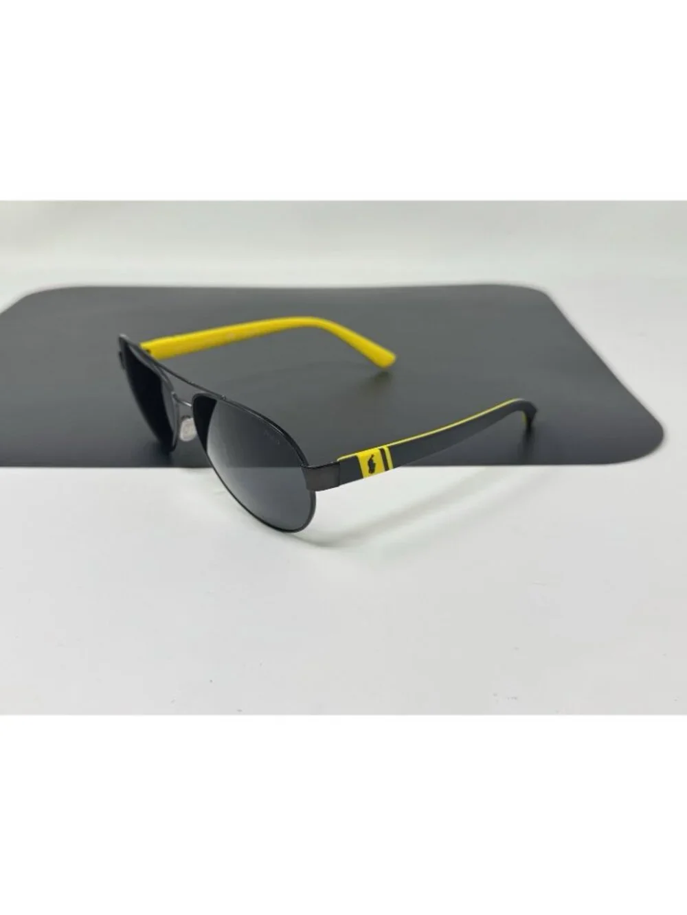 Polo Ralph Lauren PH 3098 9310/87 Black Yellow 61-15-145 Aviator Sunglasses